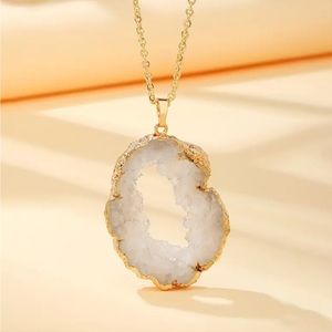 White Agate Pendant Necklace